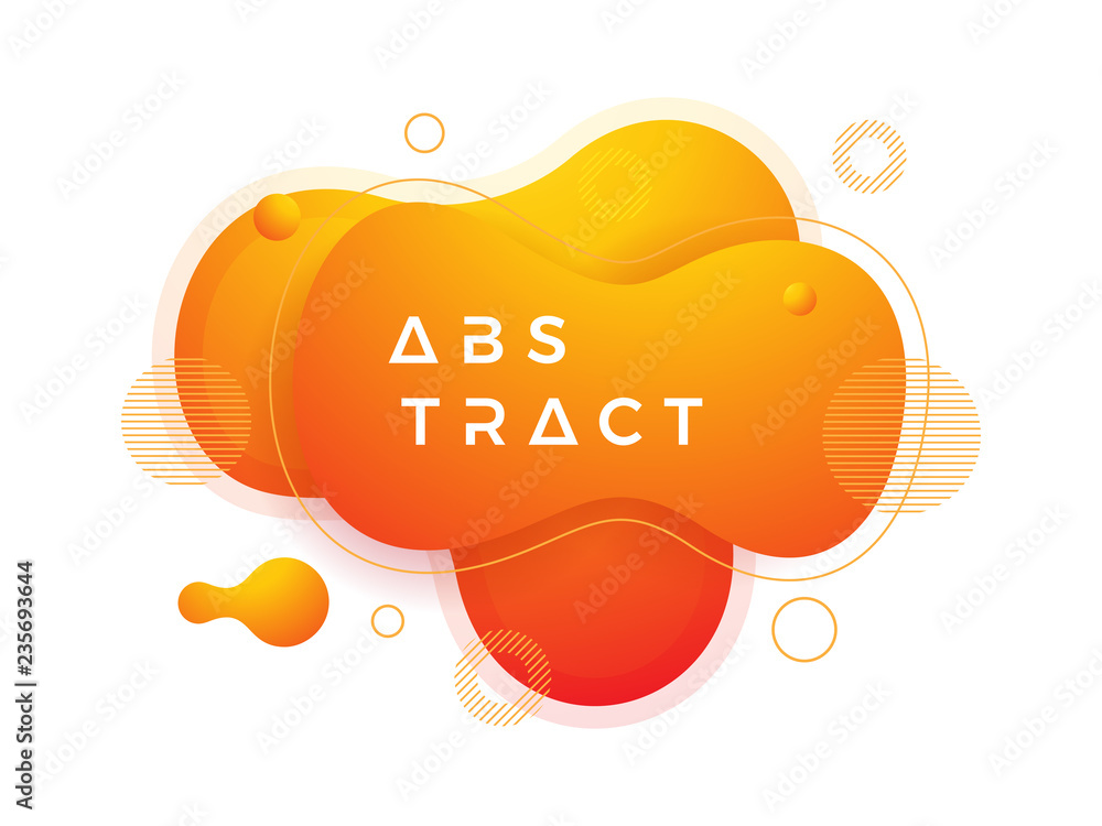 Fototapeta premium Trendy Fluid, liquid gradient design elements. Abstract orange liquid background