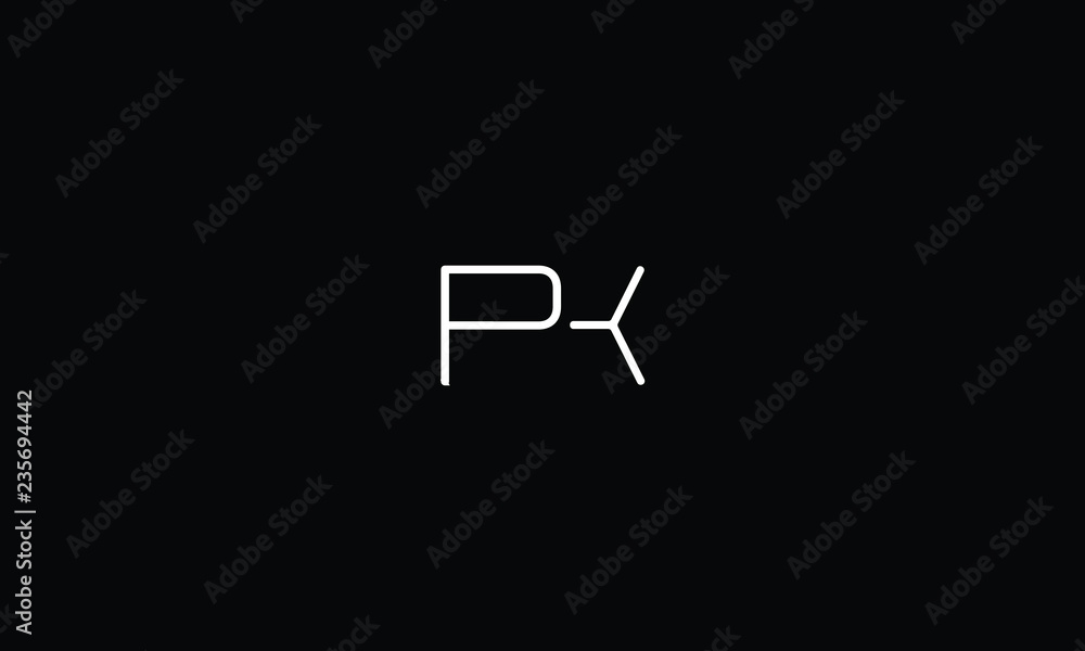 LETTER P AND K LOGO WITH NEGATIVE SPACE EFFECT FOR LOGO DESIGN OR  ILLUSTRATION USE Stock Vector | Adobe Stock