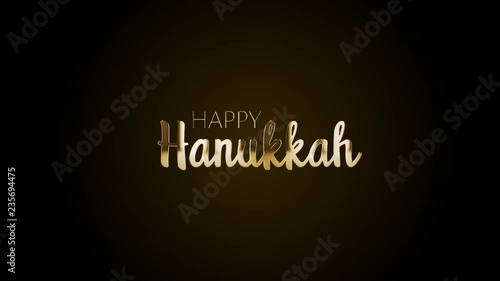 Happy Hanukkah. Lettering of jewish holiday. Animation calligraphy with alpha channel. 2D animation letterting menorah and Star of David. photo