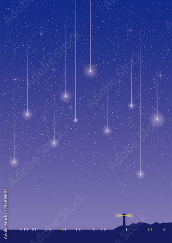 星空と流星