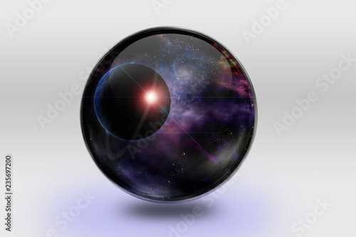 Space in glass sphere