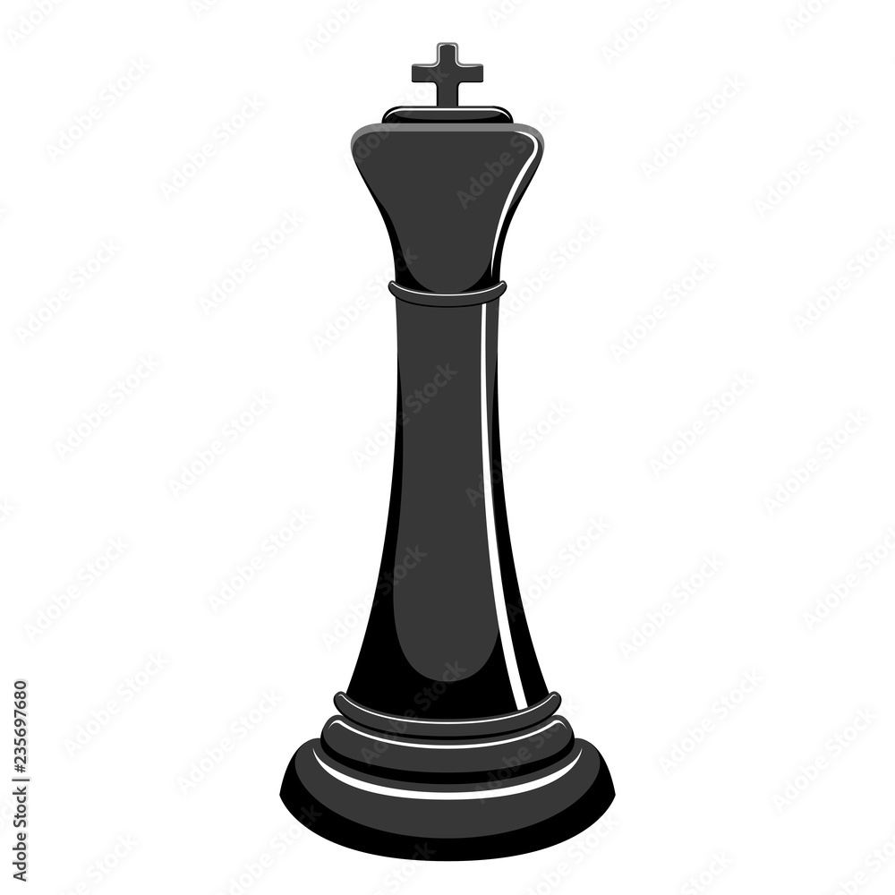 Silhouette of a king chess piece. Vector illustration design Silhouette of a king chess piece. Vector illustration design