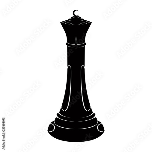 Silhouette of a queen chess piece. Vector illustration design