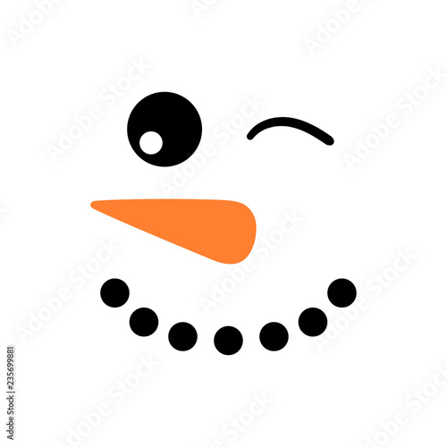 Cute snowman face - vector. Snowman head. Vector illustration isolated.