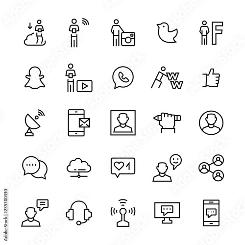 People and Social media,communication icon set. photo