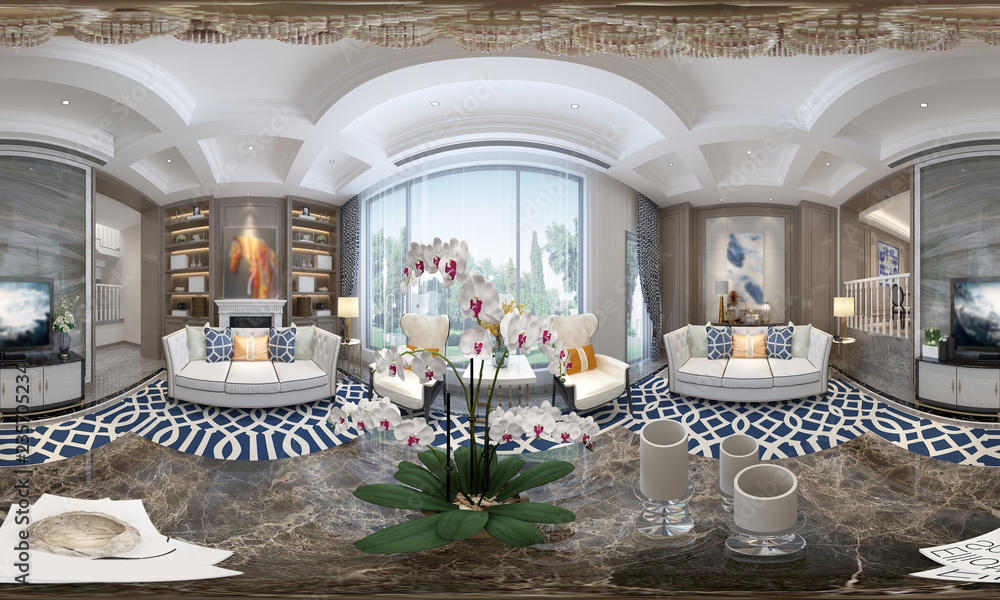 360 degrees of luxury modern living room