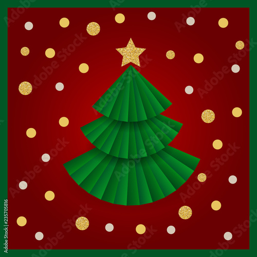 Abstract Christmas Tree Card Background Vector Illustration