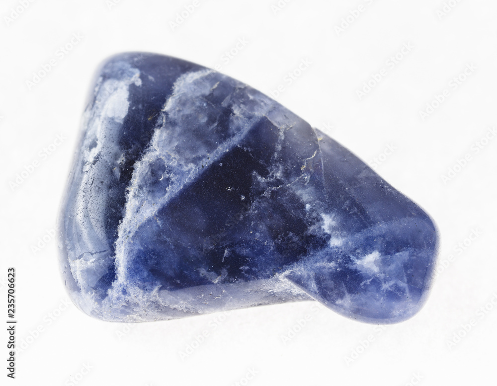 polished dumortierite stone on white polished dumortierite stone on white