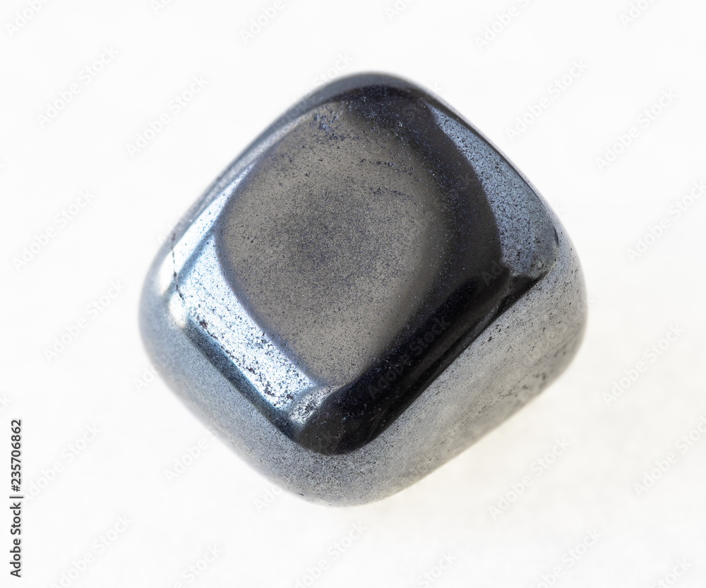 tumbled hematite (haematite) gem on white tumbled hematite (haematite) gem on white