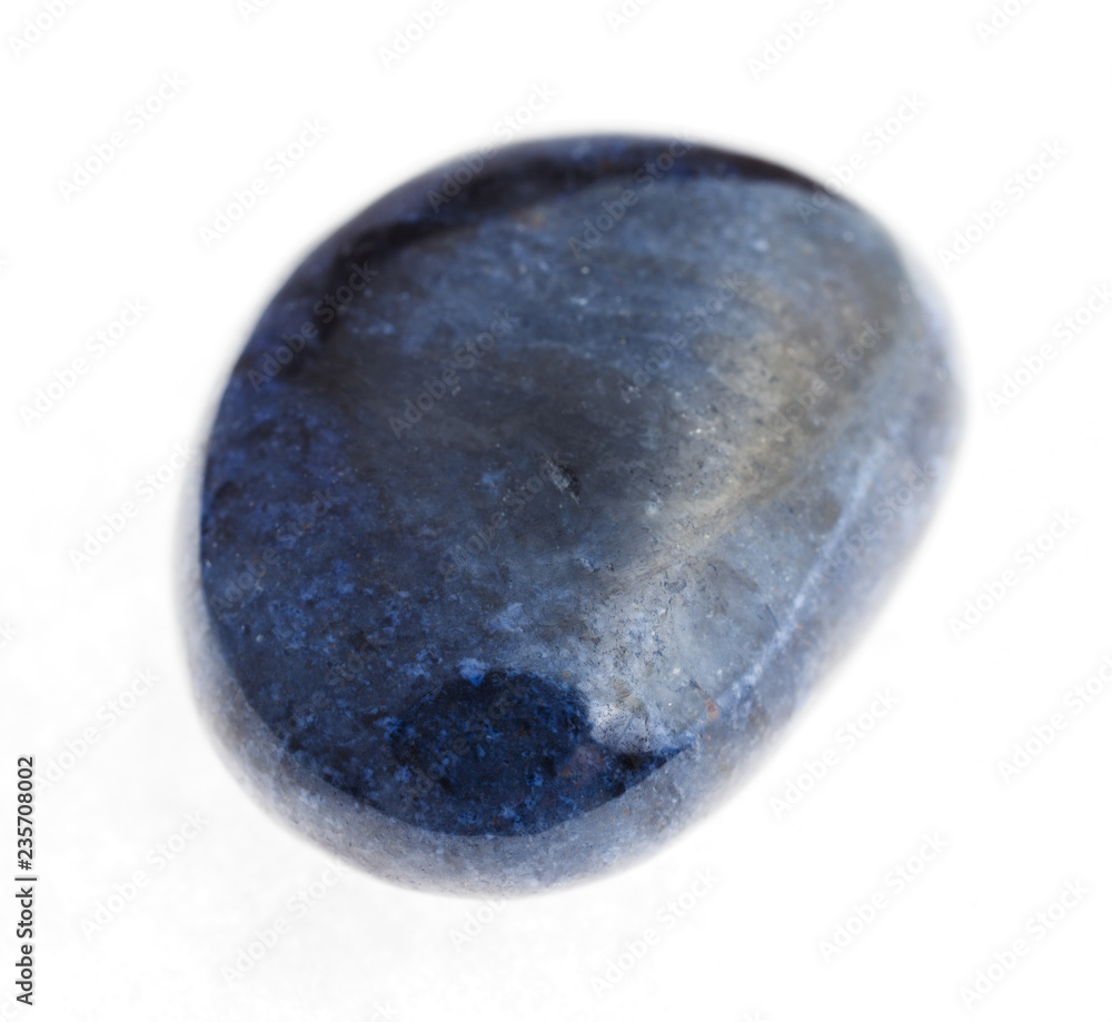 polished dumortierite gemstone on white polished dumortierite gemstone on white
