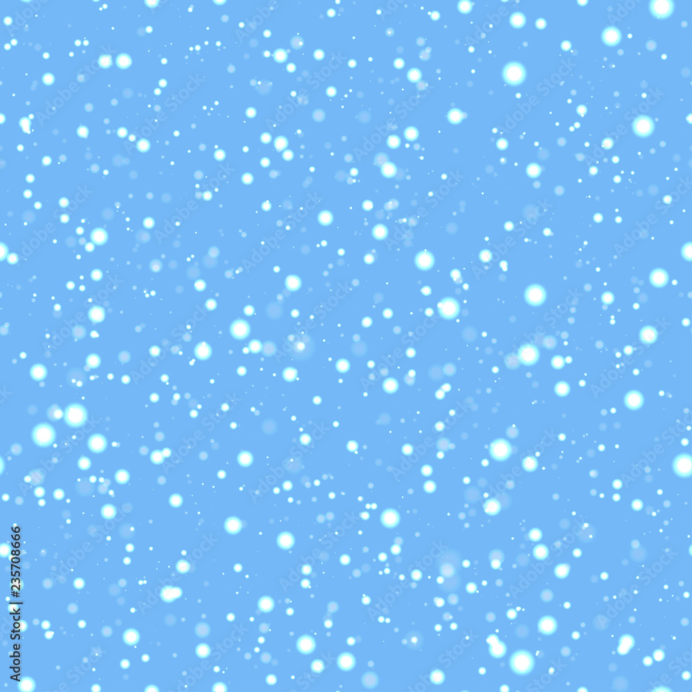 Snowfall seamless pattern. Winter holidays repeat texture. snowflakes background. blizzard template wallpaper. Can use for holidays decor, Christmas, New Year designs, textile, fabric, wrapping paper.