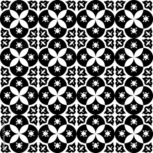 Black nad white royal pattern. The Seamless vector background
