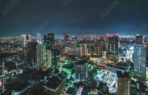 Aerial view of the Tokyo cityscape at night © Tierney