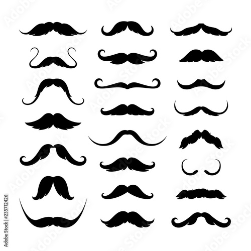Mustaches icons set. Isolated symbol EPS 10. Vector illustration