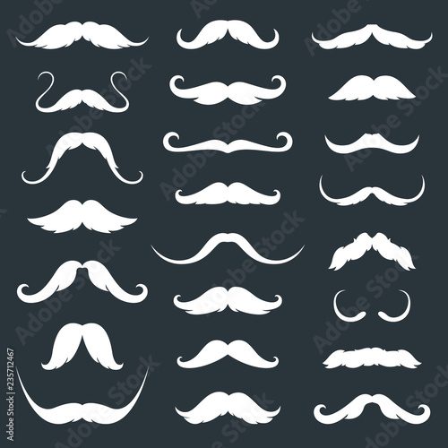 Mustaches icons set. Isolated symbol EPS 10. Vector illustration
