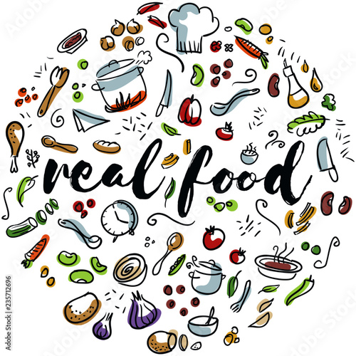 Real food hand drawn design