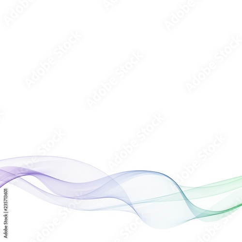 Modern bright abstract elegant smoke wind airy graphic swoosh fashion transparent speed blue line over white background. Vector illustration. eps 10