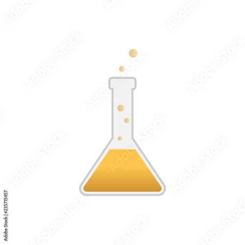 Lab flask tube graphic design template vector illustration