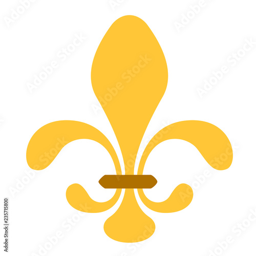 Golden fleur de lys symbol. Vector illustration design