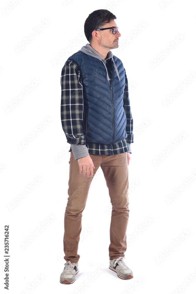 full portrait of a man looking to the side full portrait of a man looking to the side