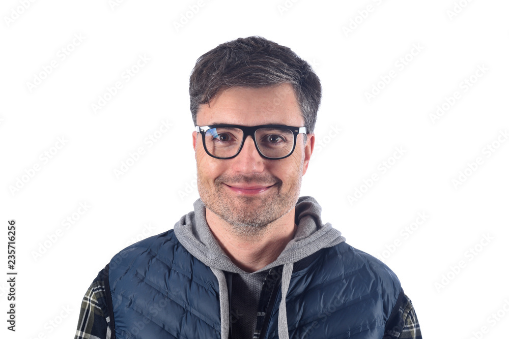 sympathetic man on white background sympathetic man on white background