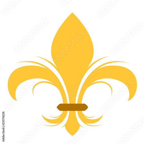 Golden fleur de lys symbol. Vector illustration design