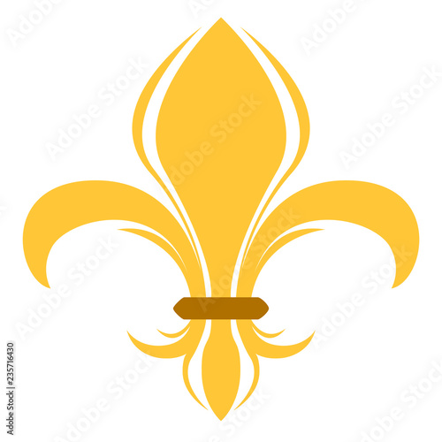 Golden fleur de lys symbol. Vector illustration design