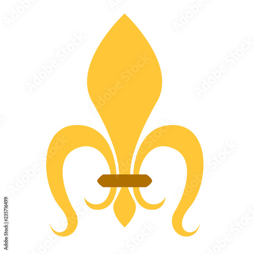 Golden fleur de lys symbol. Vector illustration design