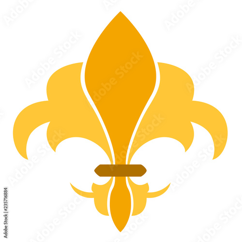 Golden fleur de lys symbol. Vector illustration design