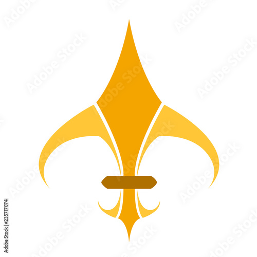 Golden fleur de lys symbol. Vector illustration design
