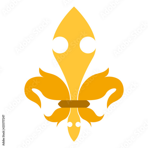 Golden fleur de lys symbol. Vector illustration design