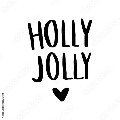 Vector hand drawn lettering phrases. Merry Christmas and Happy New Year