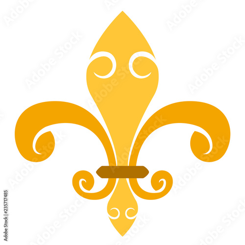 Golden fleur de lys symbol. Vector illustration design