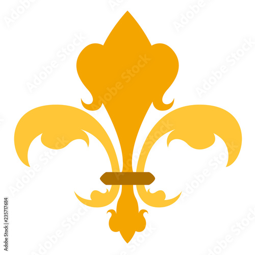 Golden fleur de lys symbol. Vector illustration design