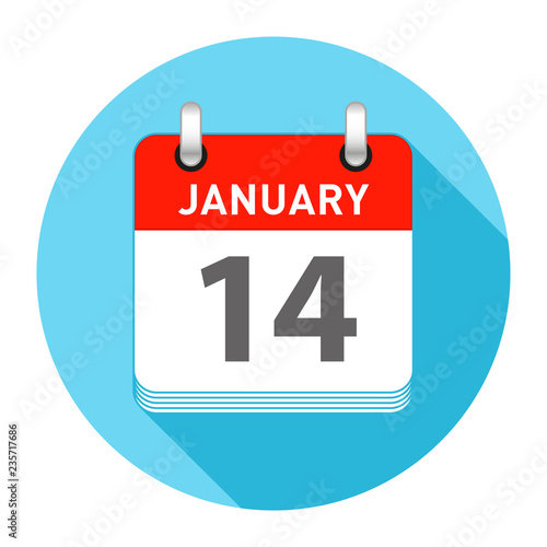 January 14 Single Day Calendar Style