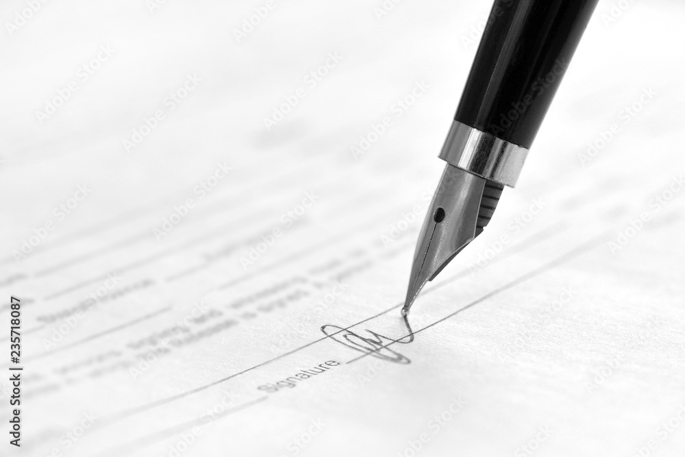 document is signed with an ink pen document is signed with an ink pen