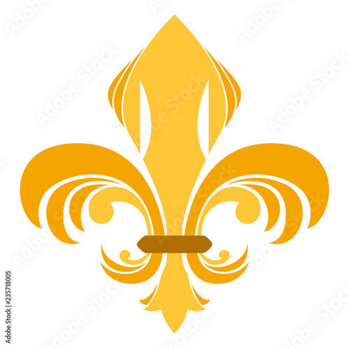 Golden fleur de lys symbol. Vector illustration design