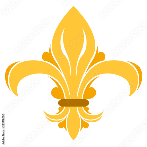 Golden fleur de lys symbol. Vector illustration design