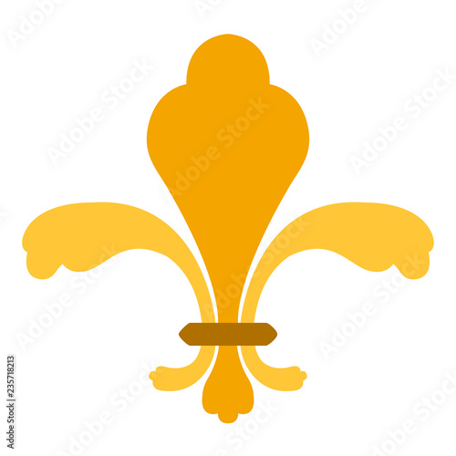 Golden fleur de lys symbol. Vector illustration design