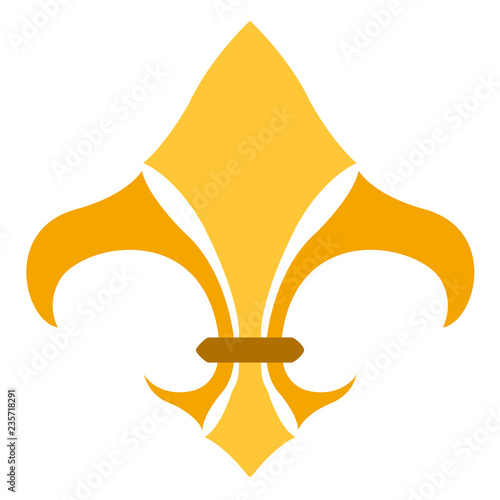 Golden fleur de lys symbol. Vector illustration design