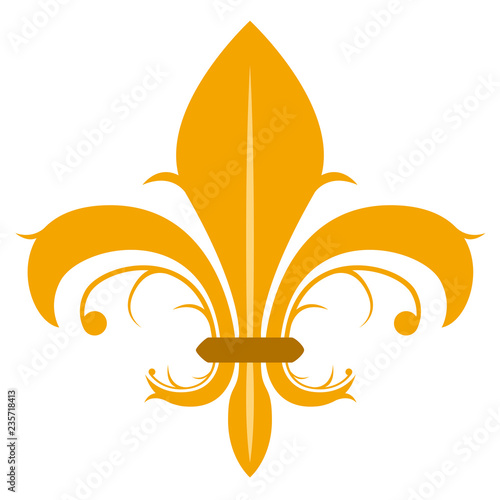 Golden fleur de lys symbol. Vector illustration design
