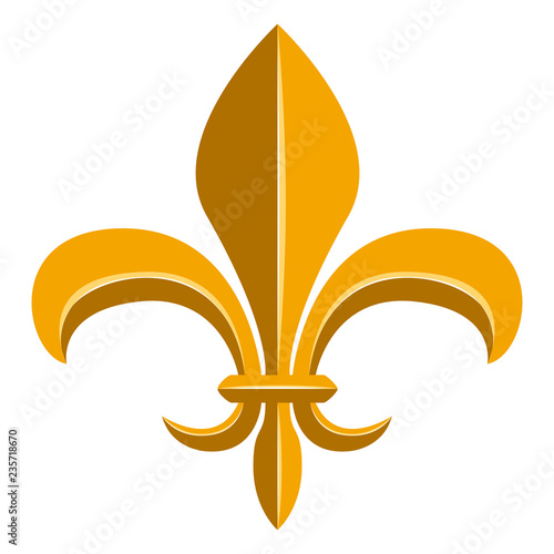 Golden fleur de lys symbol. Vector illustration design