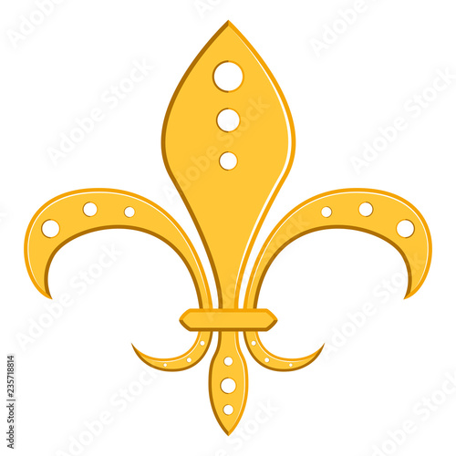 Golden fleur de lys symbol. Vector illustration design