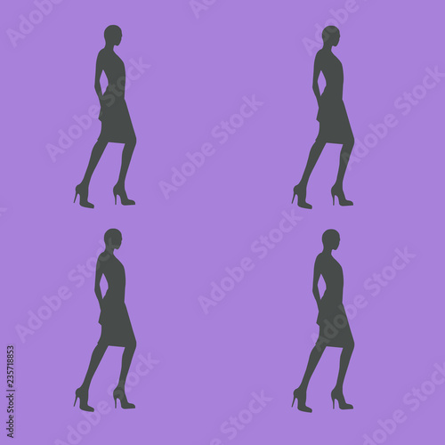 silhouettes of business woman 