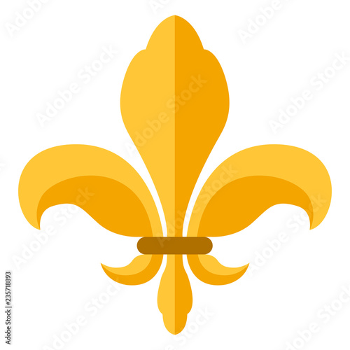 Golden fleur de lys symbol. Vector illustration design