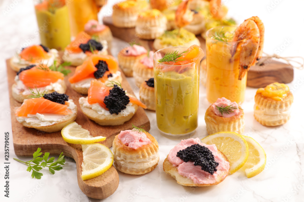 assorted festive canape and finger food