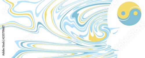 swirled air with yin yang head for mindfulness concept