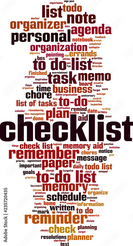 Obraz premium Checklist word cloud