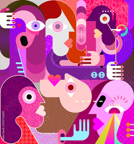 Group of Strange People vector illustration