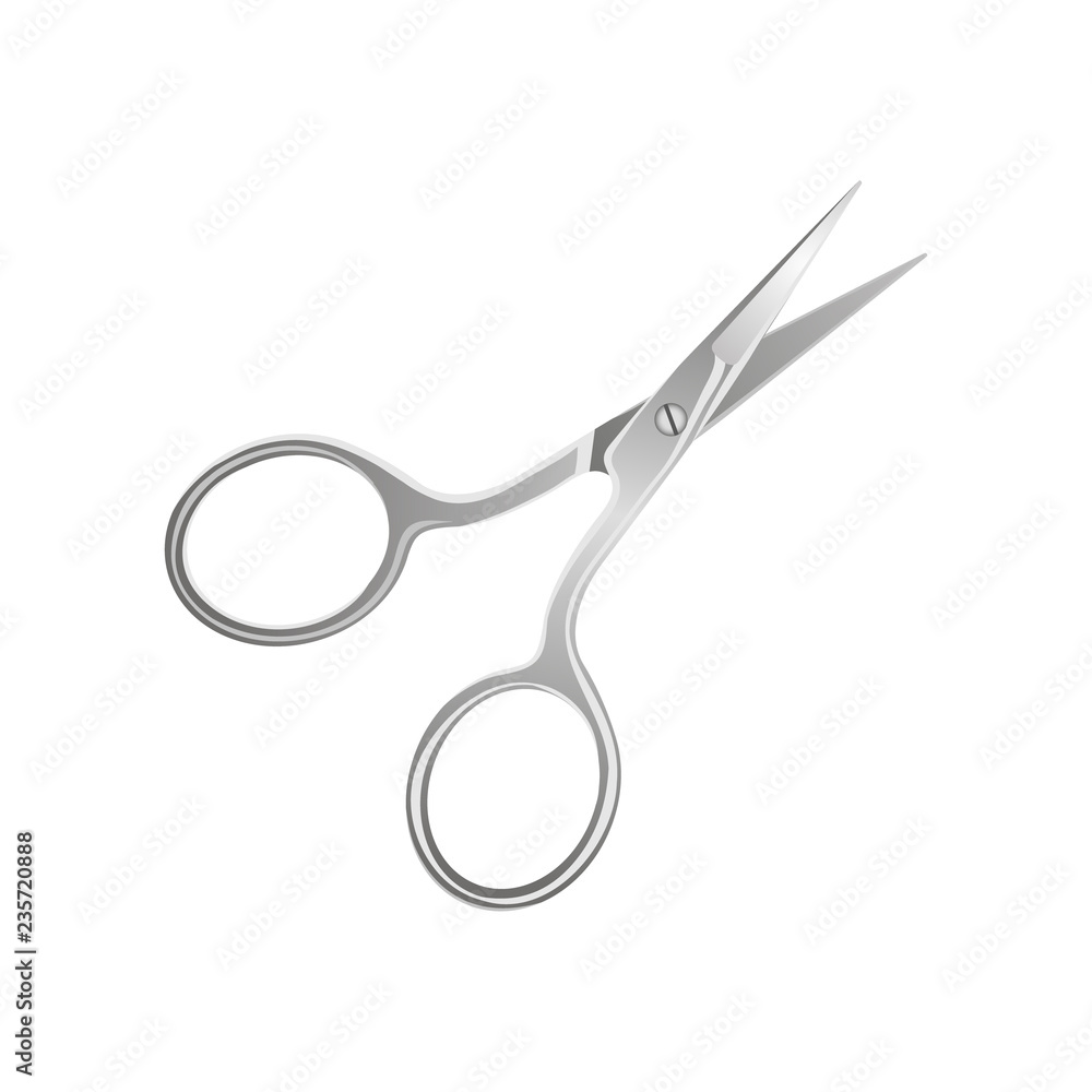 Vector isolated illustration of realistic nail scissors. Vector isolated illustration of realistic nail scissors.